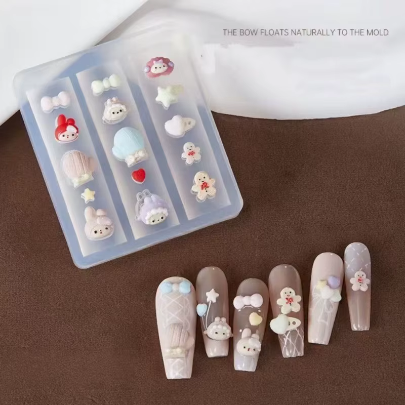 1pc ma mélodie dessin animé animaux 3D acrylique moule marguerite Nail Art décorations ongles bricolage conception