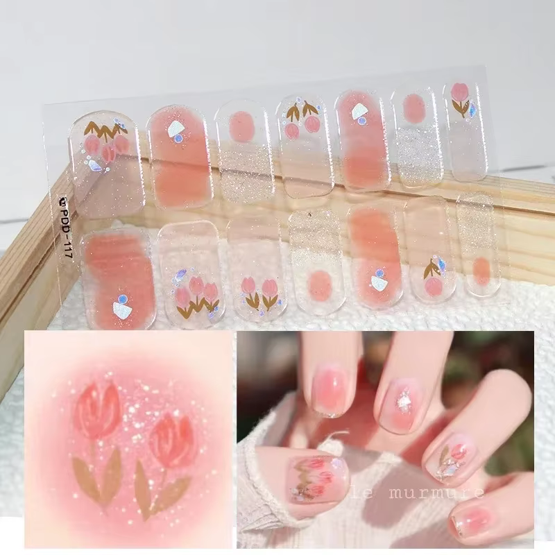 Autocollants pour ongles en Gel Semi-durci