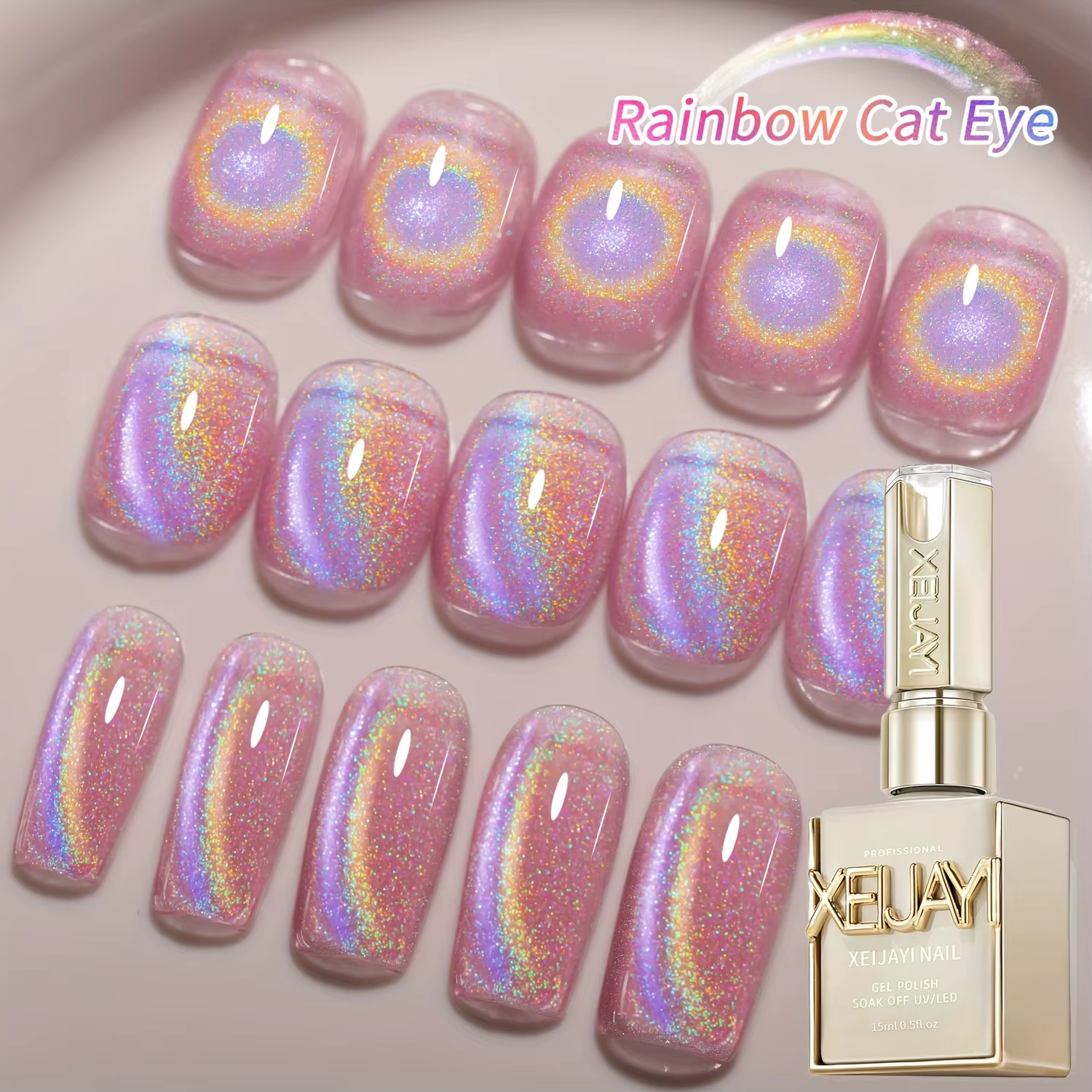 Vernis à ongles gel Rainbow Cat's Eye de 15Ml