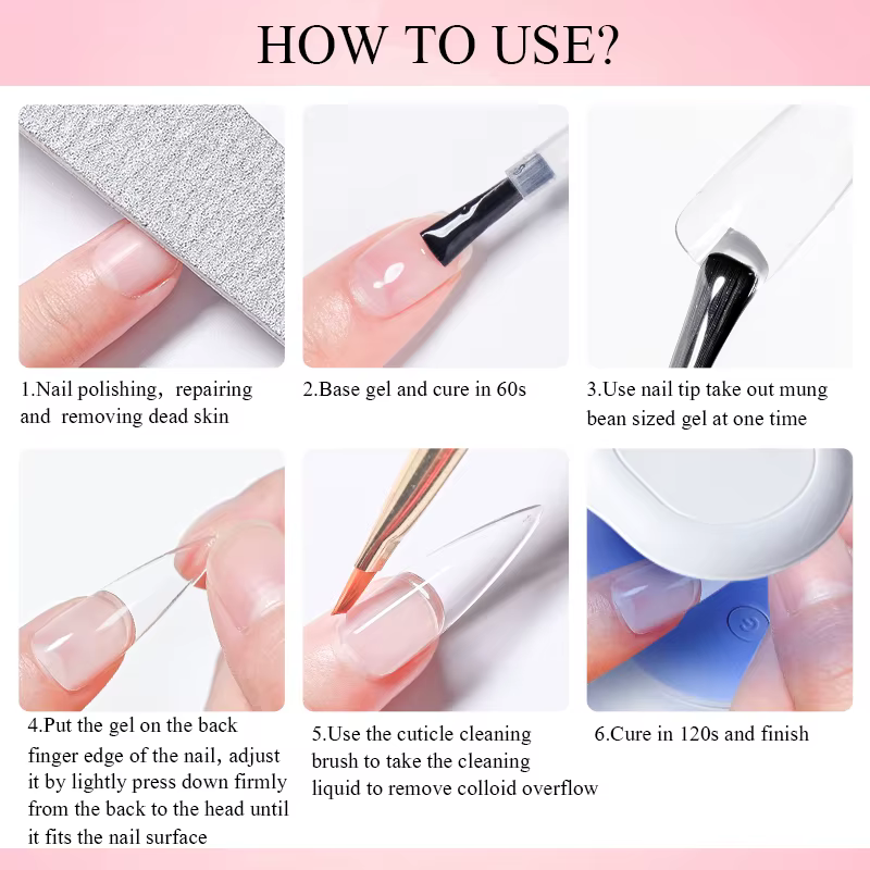 Gel de pointes d'ongles souples 3 en 1