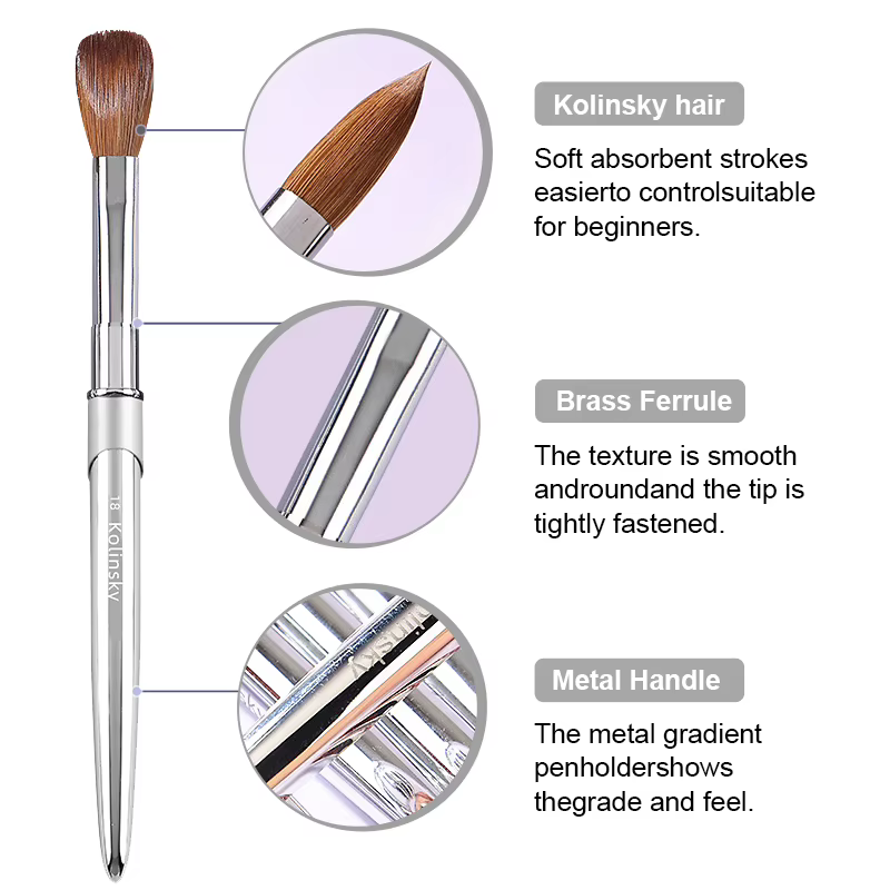 Kolinsky – brosse à ongles en acrylique