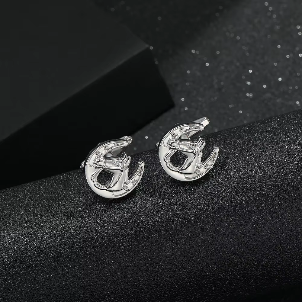 Lèvent de manchette en fer à cheval éléphant pour chemise, accessoires de bijoux animaux, articles bon marché imbibés, ton argent, livraison gratuite