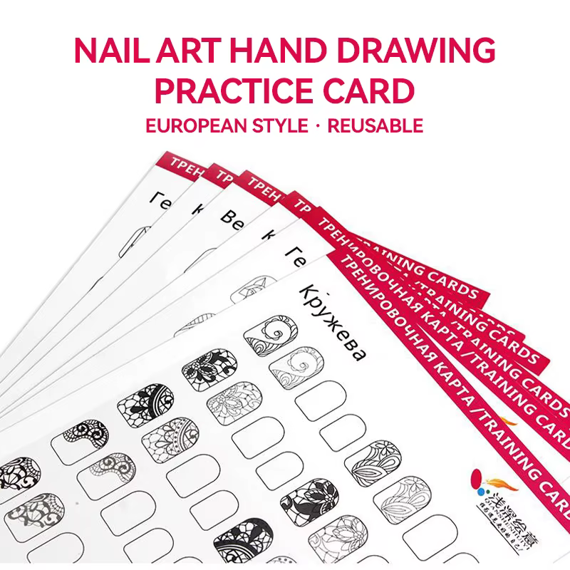Ensemble de livres de modèles en papier pour pratique du Nail Art