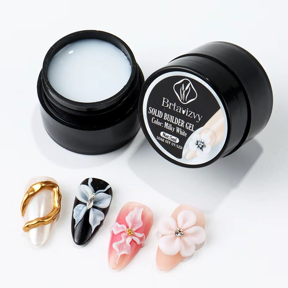 Gel sculptant 3D blanc nacré 5ml pour vernis à ongles