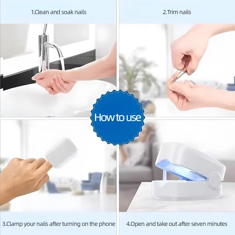 Appareil d'entretien des ongles avec traitement doux aux huiles essentielles