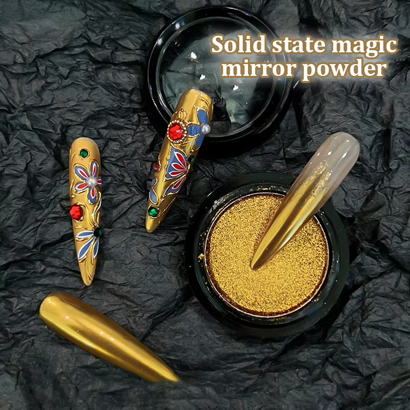 Poudre miroir métallique pour ongles