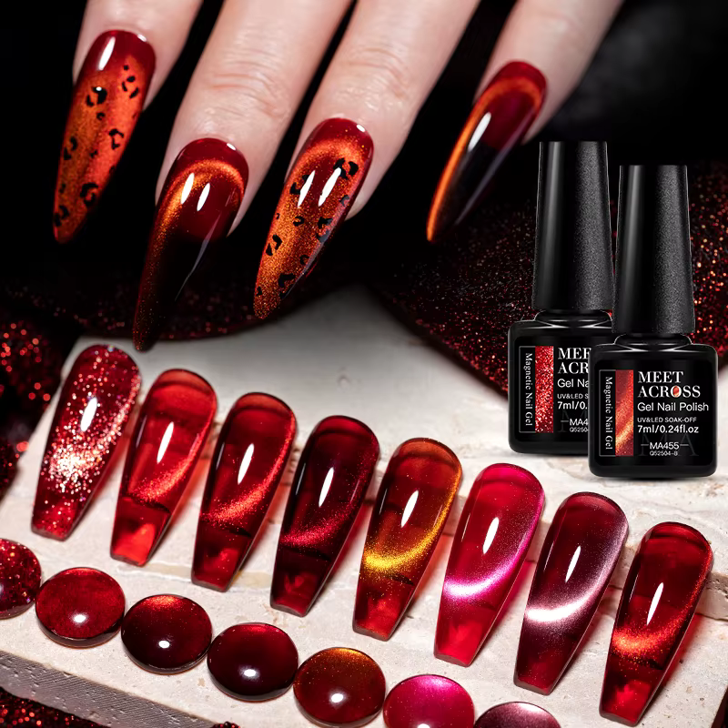 Vernis à ongles Gel magnétique chat série rouge 7ml