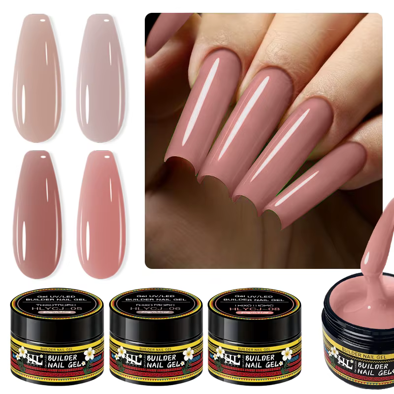 Gel UV de construction liquide 20g Rose Brun Nude Français pour extension et modelage d'ongles