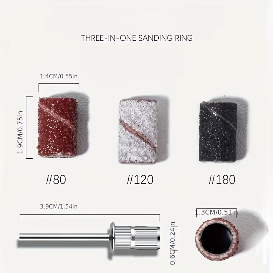 75 bandes de ponçage pour ongles avec embout de mandrin de 3/32"