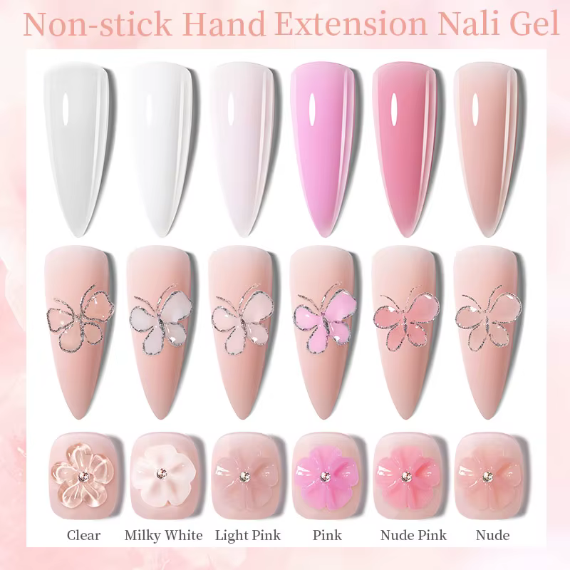 LILYCUTE 8ml clair antiadhésif main solide Extension vernis à ongles Gel 3D façonnage sculpture fleur acrylique UV Gel