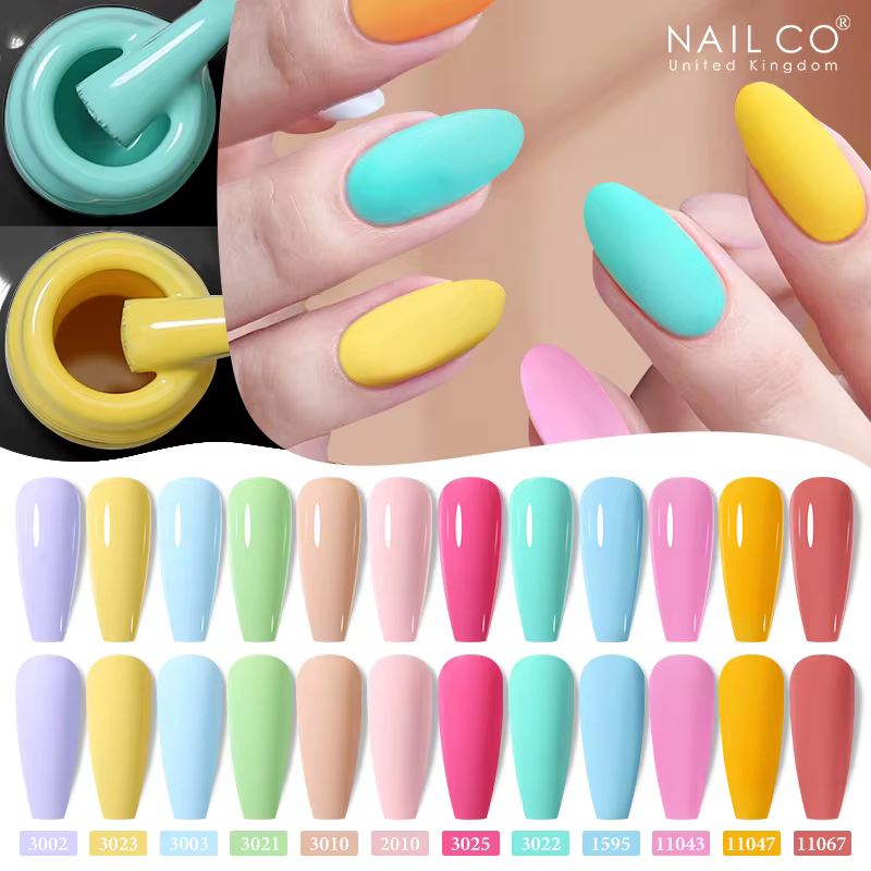 NAILCO 15ml Vernis à Ongles Gel Macaron Printemps-Été Rose Violet Semi-Permanent Nail Art Manucure Soak Off LED UV