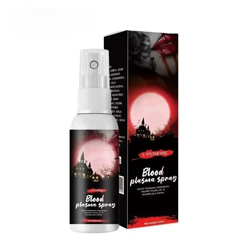 Spray de sang artificiel réaliste et lavable pour maquillage d'Halloween, effet gouttes, pour créer un regard sanglant