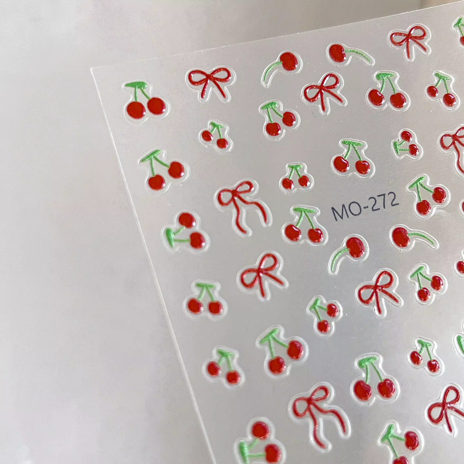 Autocollants 3D pour ongles motif cerises rouges
