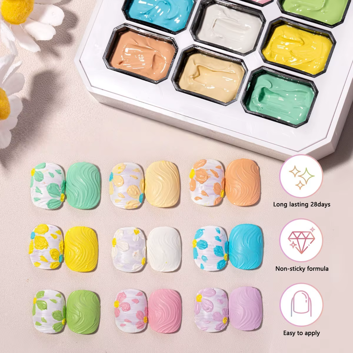 Vernis à ongles solide 9 couleurs Makaron - Gel de patinage couleur tendance
