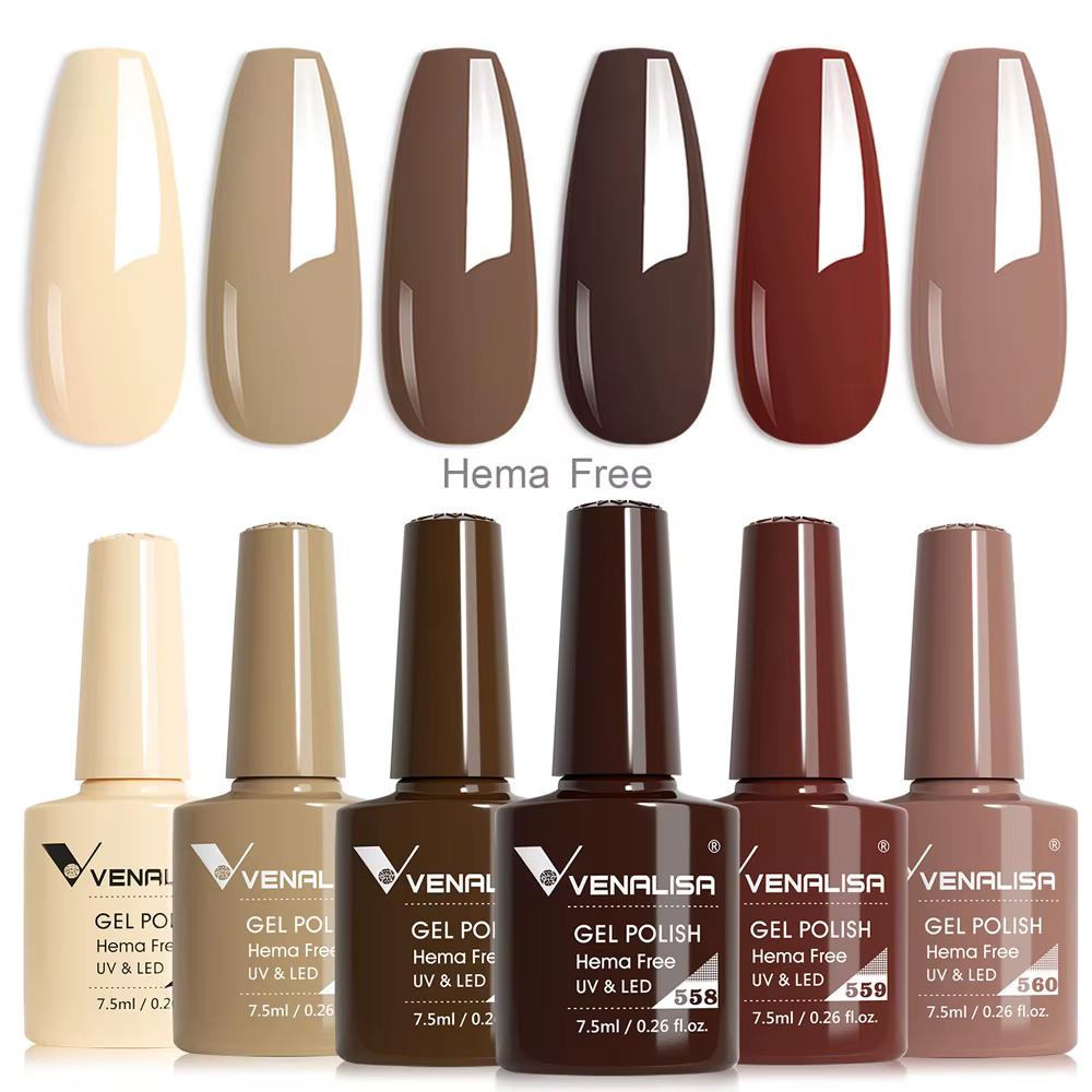 VENALISA 6 pièces/kit automne couleur Collection automne ongles marron terre Gel vernis à ongles TPO gratuit tremper UV LED Gel Semi Permanent ensemble