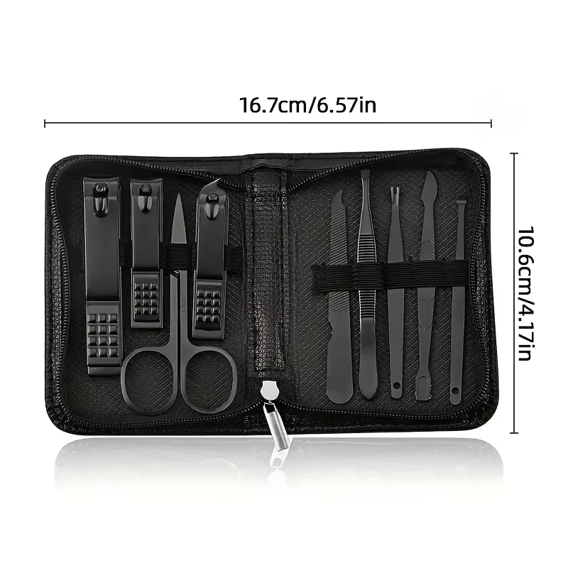 Kit de manucure et pédicure 9-en-1 pour femmes et hommes