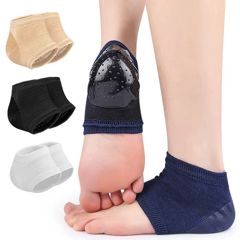 Protections de talon en gel, anti-crevasses, demi-chaussettes unisexe, coussinets de soin des pieds, 2 ou 4 pièces