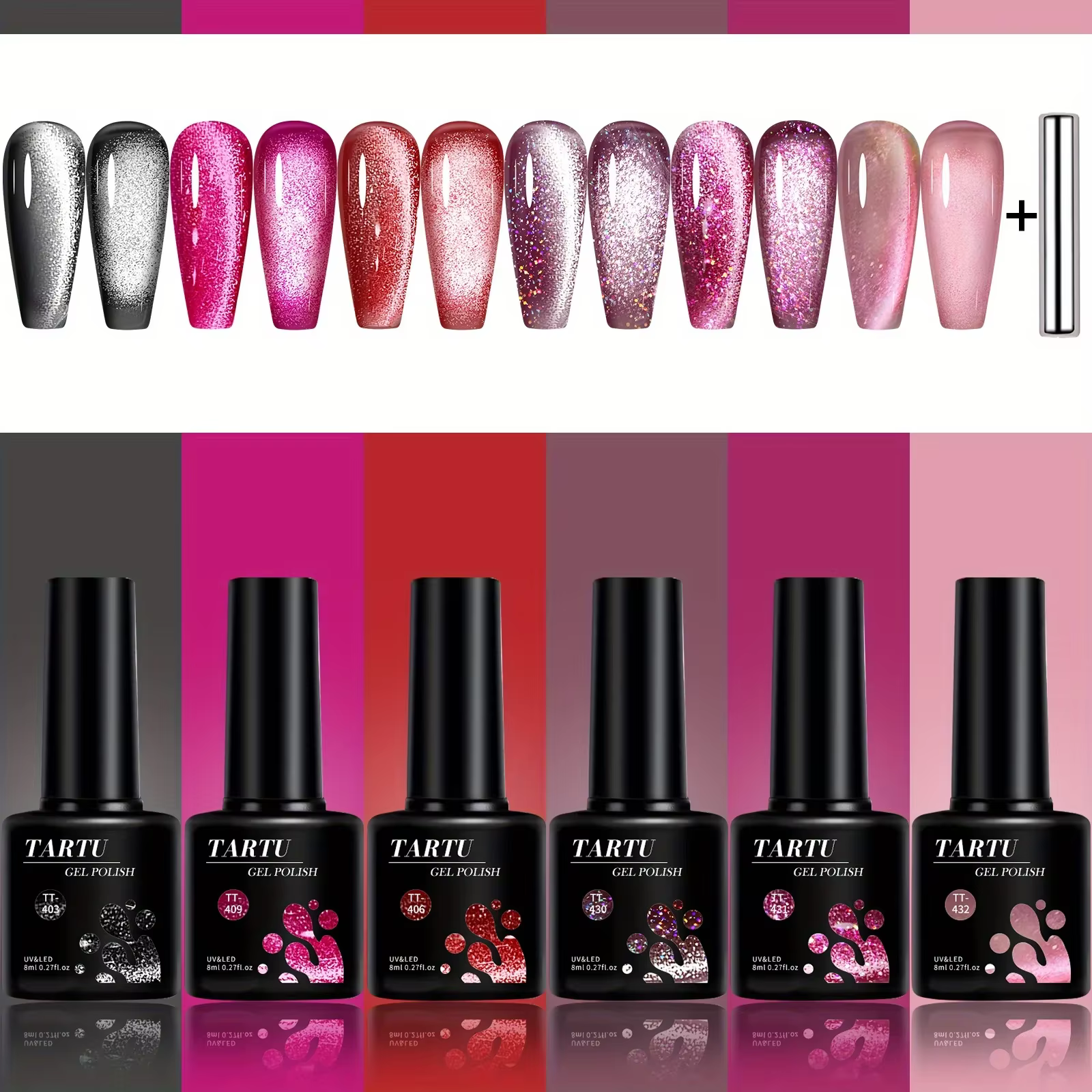 TARTU 6 pièces 8ml ensemble de vernis à ongles Gel oeil de chat