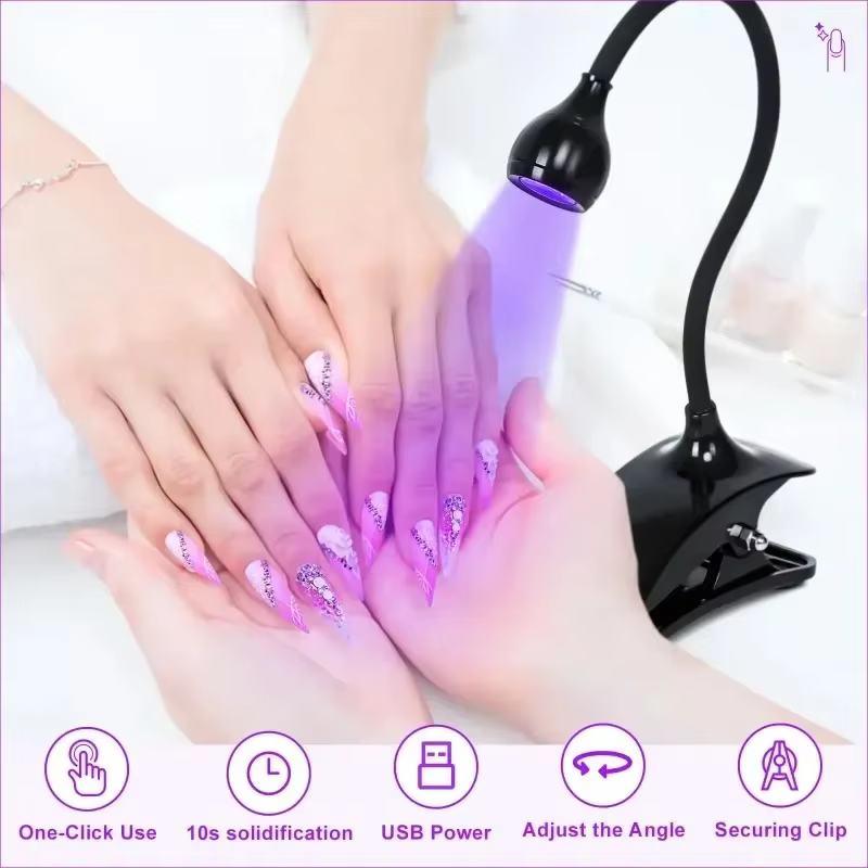 Sèche-ongles lampe UV ultraviolette Mini bureau à clipser Flexible USB Gel durcissement manucure pédicure outils