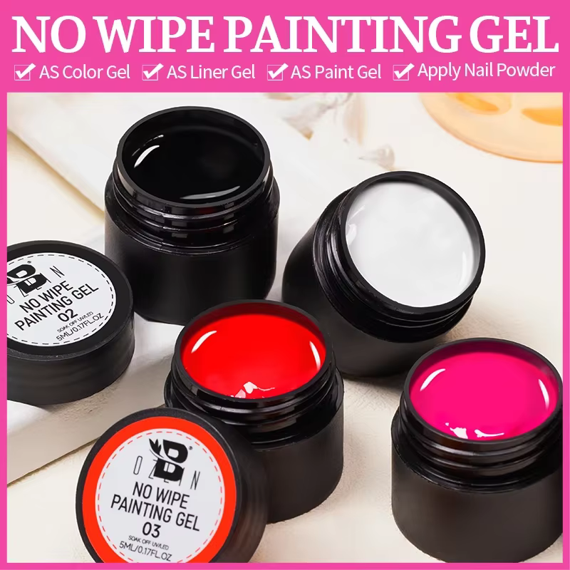 AWStorG 5g 4 en 1 Gel de Peinture Sans Essuyage Vernis Noir Blanc Couleur Liner