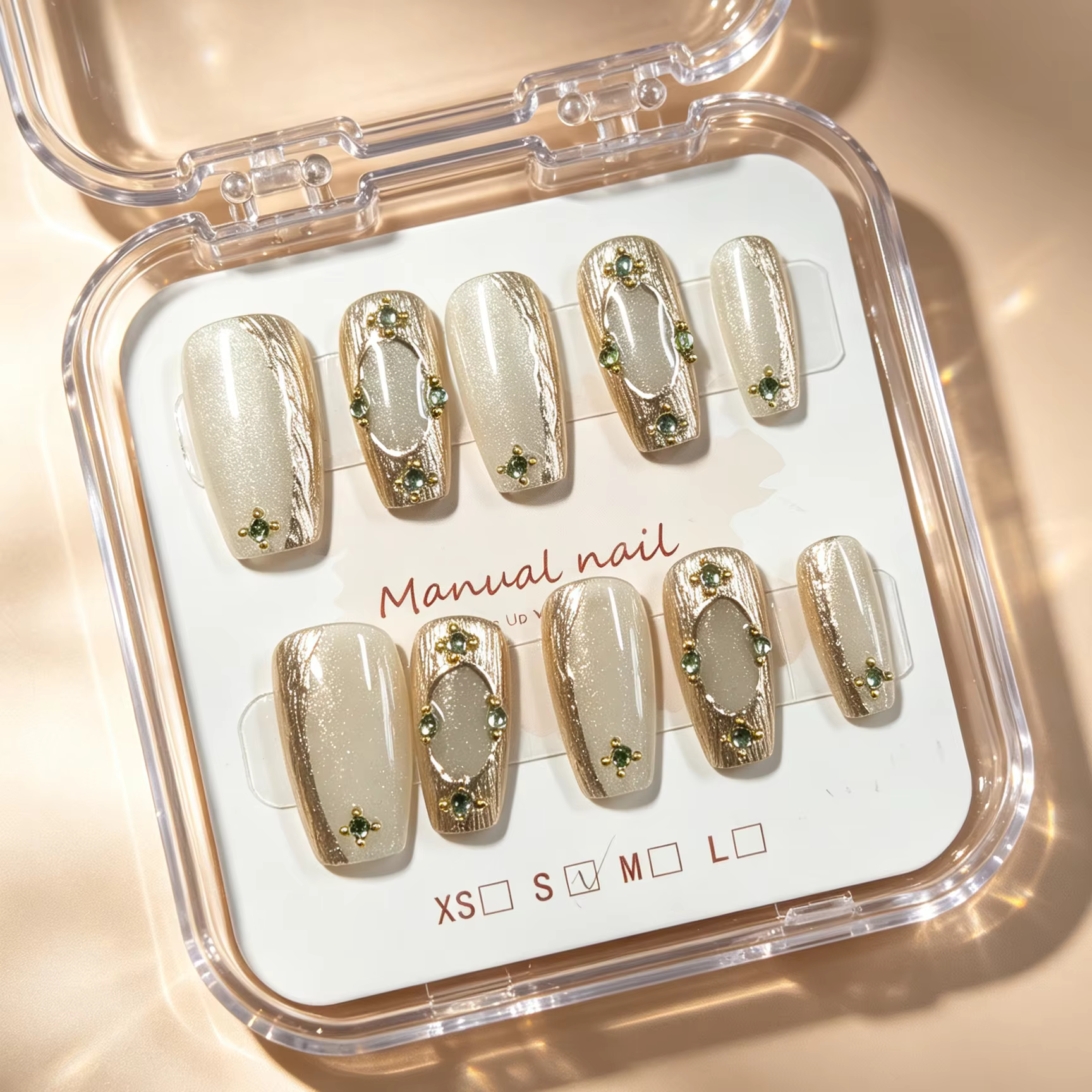 10 ongles faits à la main en forme de cercueil