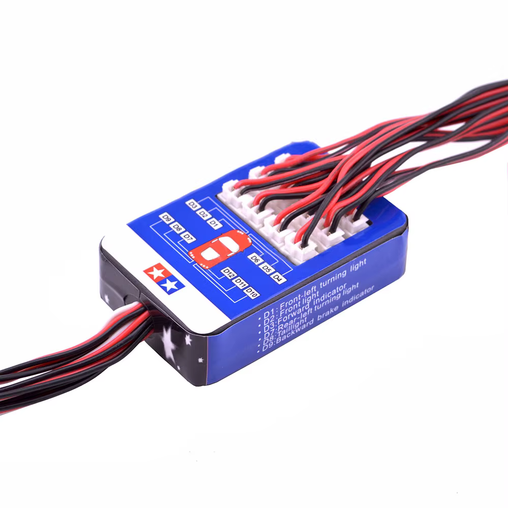 RC 12 LED Simulation d'éclairage Flash lumière contrôlable double lumières clignotantes Kit pour 1/10 RC voitures Tamiya HSP HPI RC4WD Traxxas