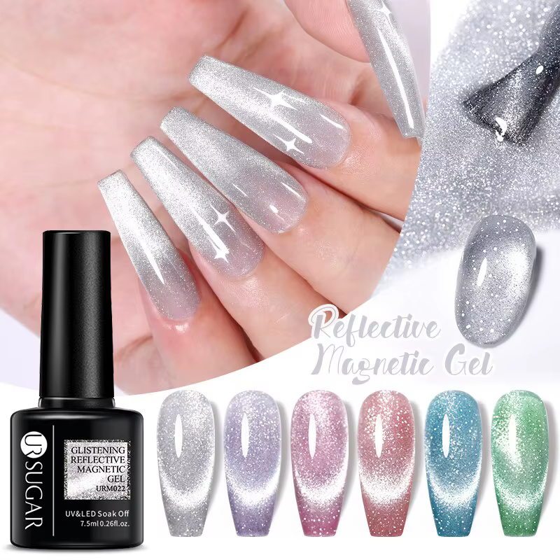 UR sucre 7.5ml réfléchissant Magnertic Gel vernis à ongles Laser argent rose magnétique Gel tremper UV