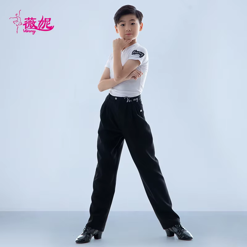 Vennystyle robe de danse latine chemise de compétition pour hommes sur mesure pour les costumes de danse de salon de performance de salle de bal Standard