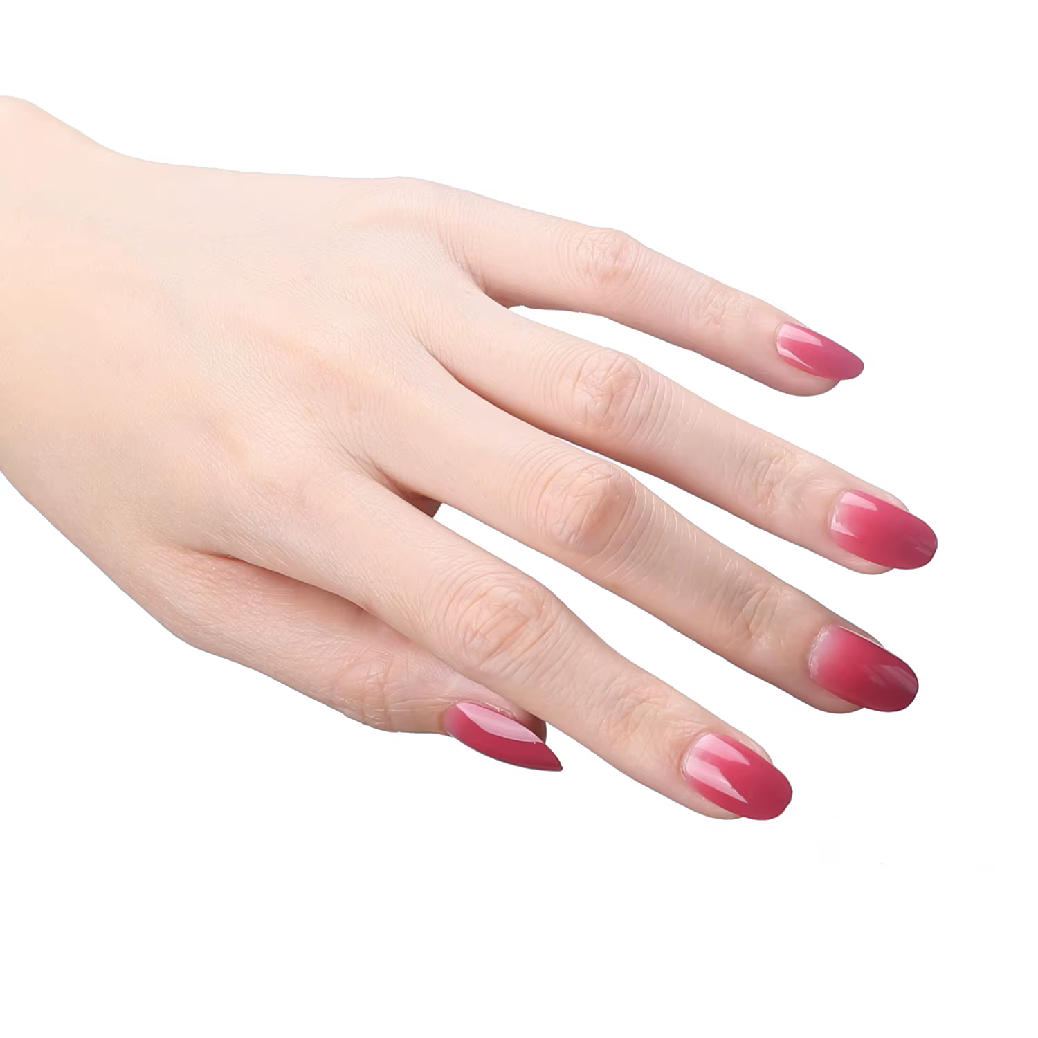 Faux ongles ovales rouges ombrés