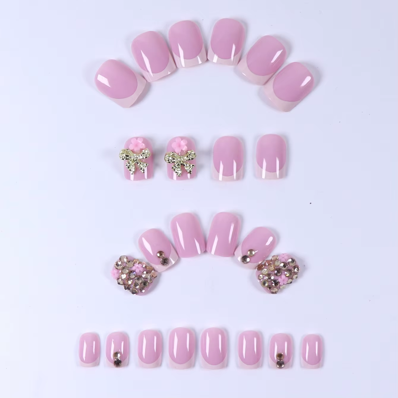 48 faux ongles de pieds noirs à bordure française