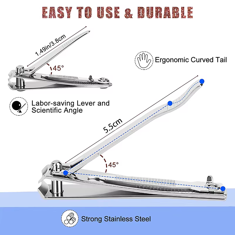 Coupe-ongles Premium tranchant et robuste en acier inoxydable