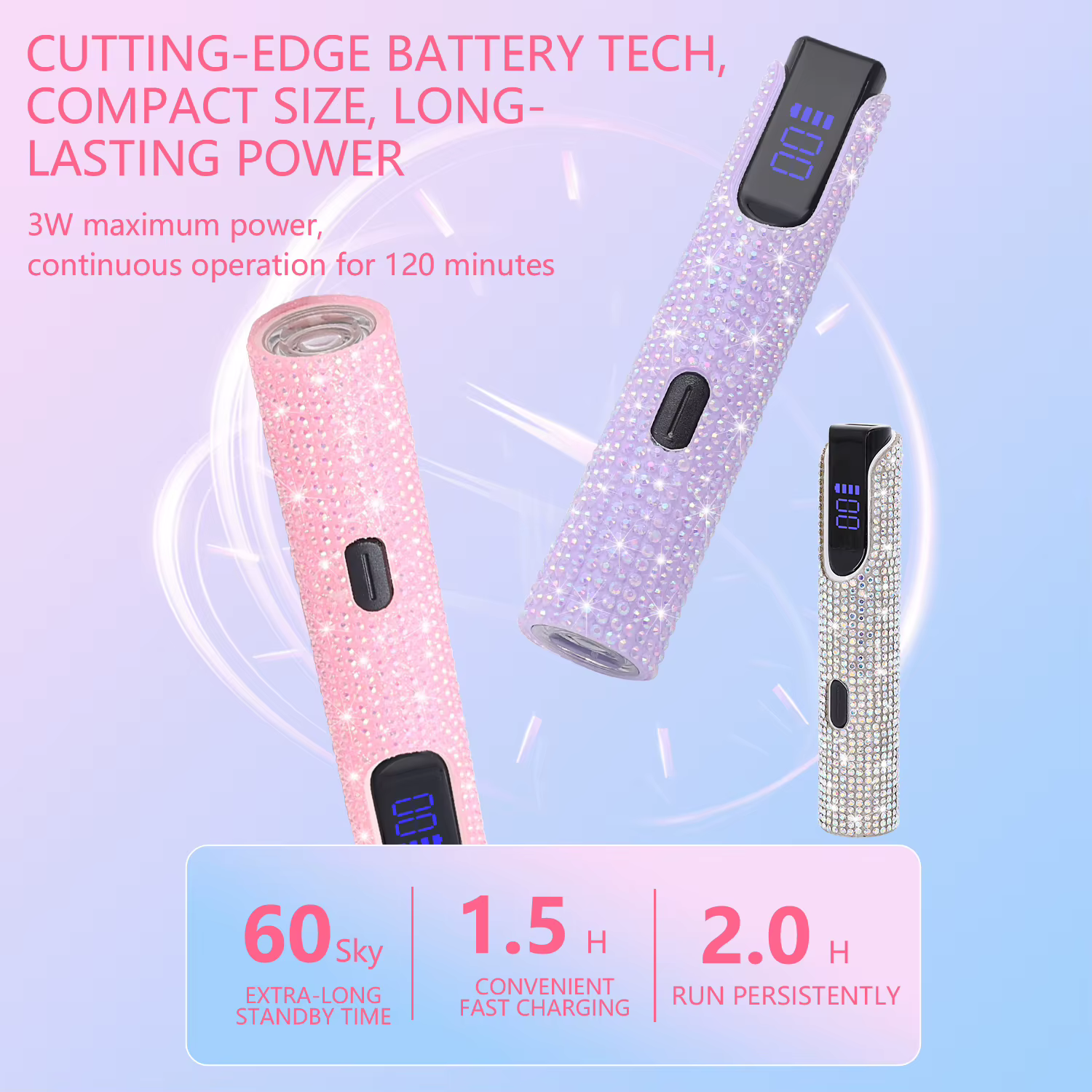 La lampe à ongles portative avec diamant en cristal