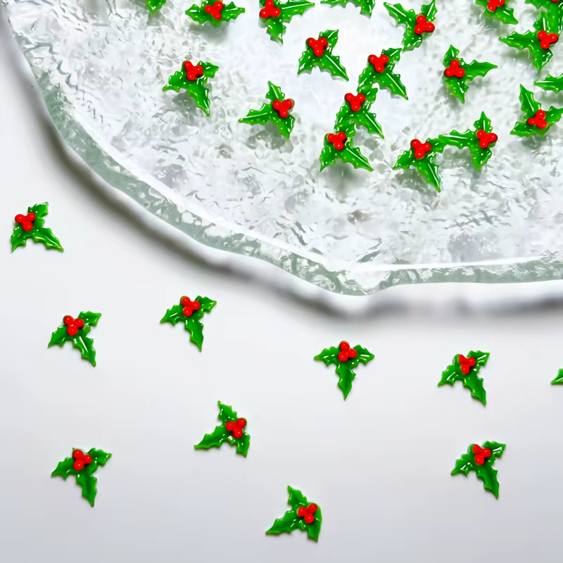 30/60 pièces Décorations d'ongles en forme de feuilles d'été