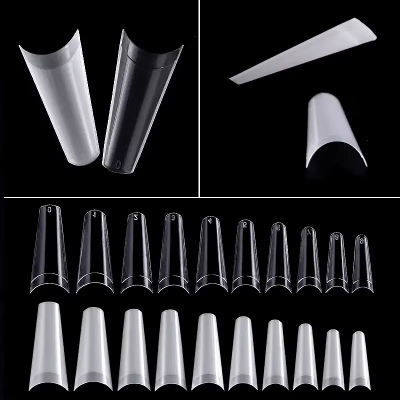 500 pièces faux ongles Art conseils français naturel Transparent cercueil