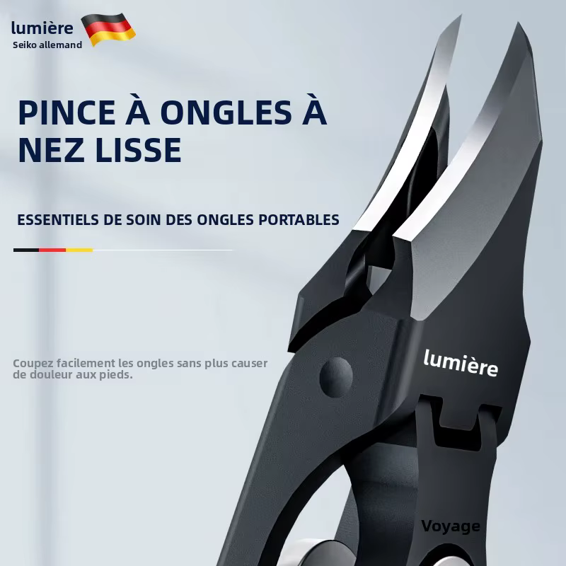 Coupe-ongles à lame angulaire pour ongles épais et incarnés - Outils de pédicure en acier inoxydable forgé à haute température avec interrupteur intégré F