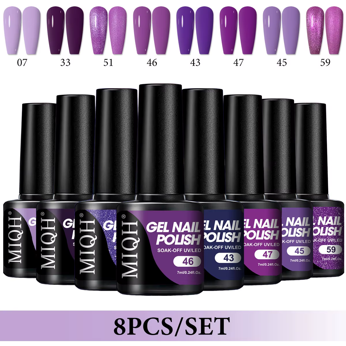 Ensemble de vernis à ongles Gel UV LED 8 couleurs-haute pénétration