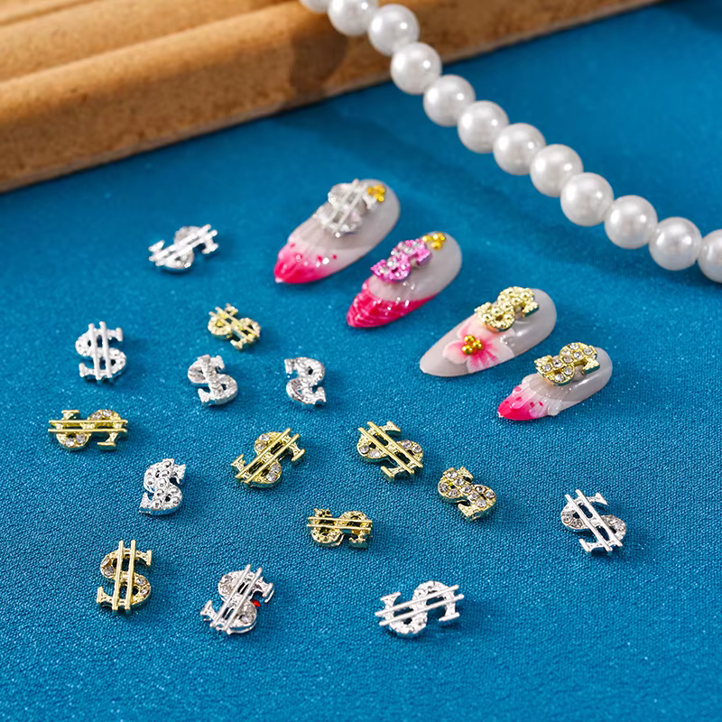 "45 pièces argent Dollar ongles breloques
