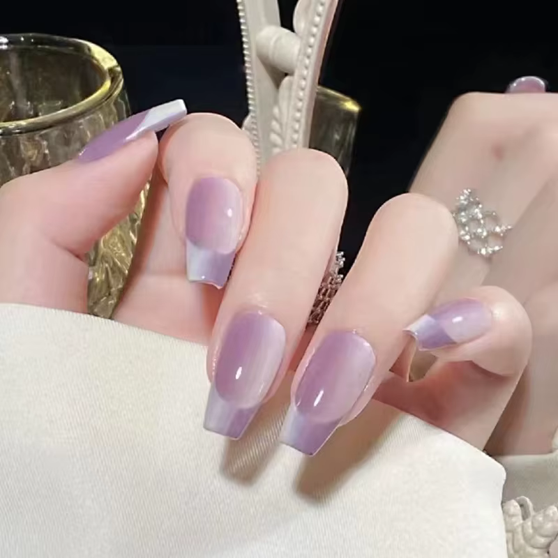 24 pièces/ensemble mignon Matcha Milkcap petite fleur faux ongles doux fille collant presse