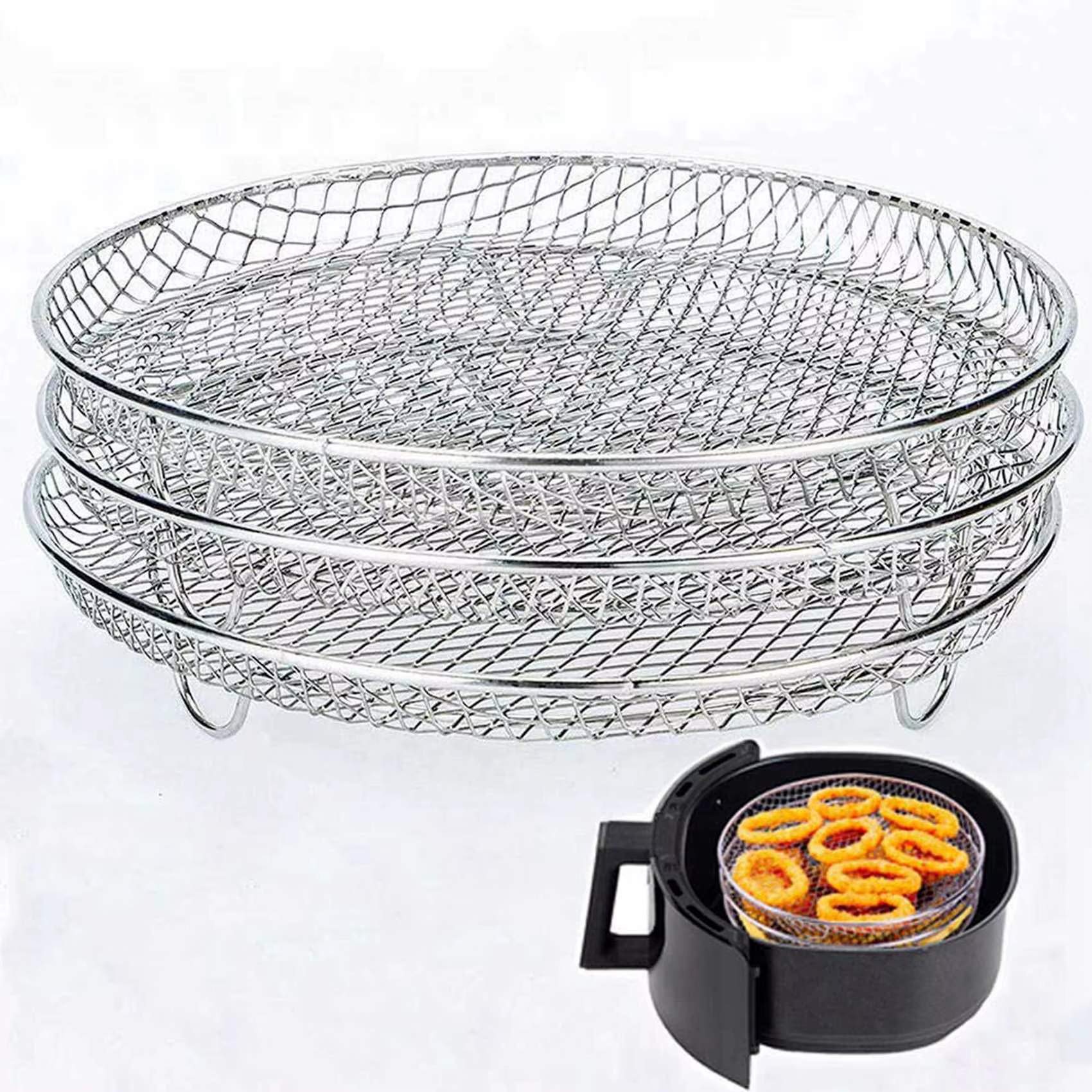 Accessoires de friteuse à Air A98G-6X, trois supports empilables pour friteuse à Air Gowise Phillips USA Cozyna Ninja, support de friteuse à Air