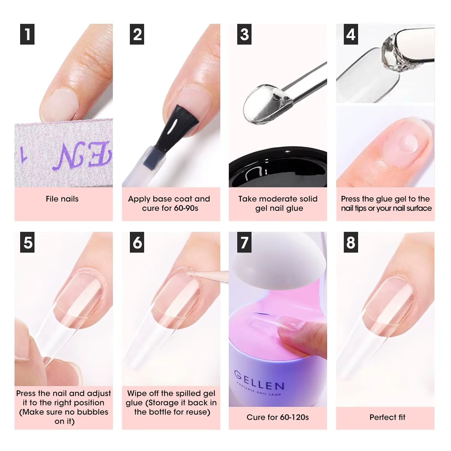 Kit de colle à ongles solide GELLEN