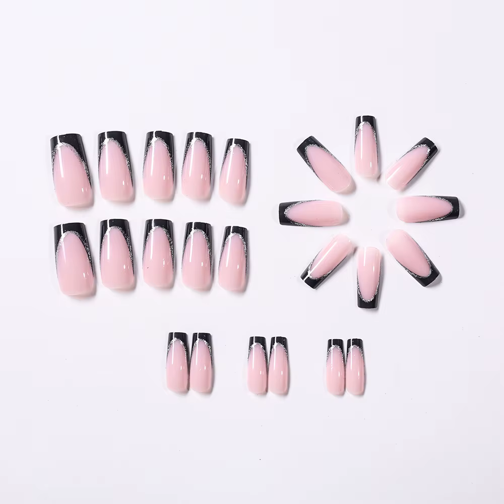 Faux ongles carrés moyens pour femmes et filles