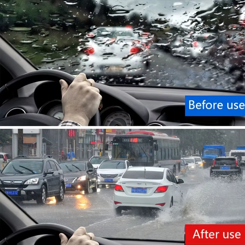 Spray hydrofuge, revêtement Anti-pluie pour voitures, verre hydrophobe, liquide Anti-pluie, masque miroir pour pare-brise, Kit de polissage automobile