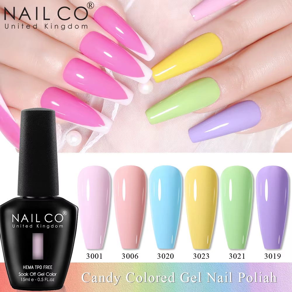 Vernis à ongles gel NailCO couleurs roses SANS HEMA
