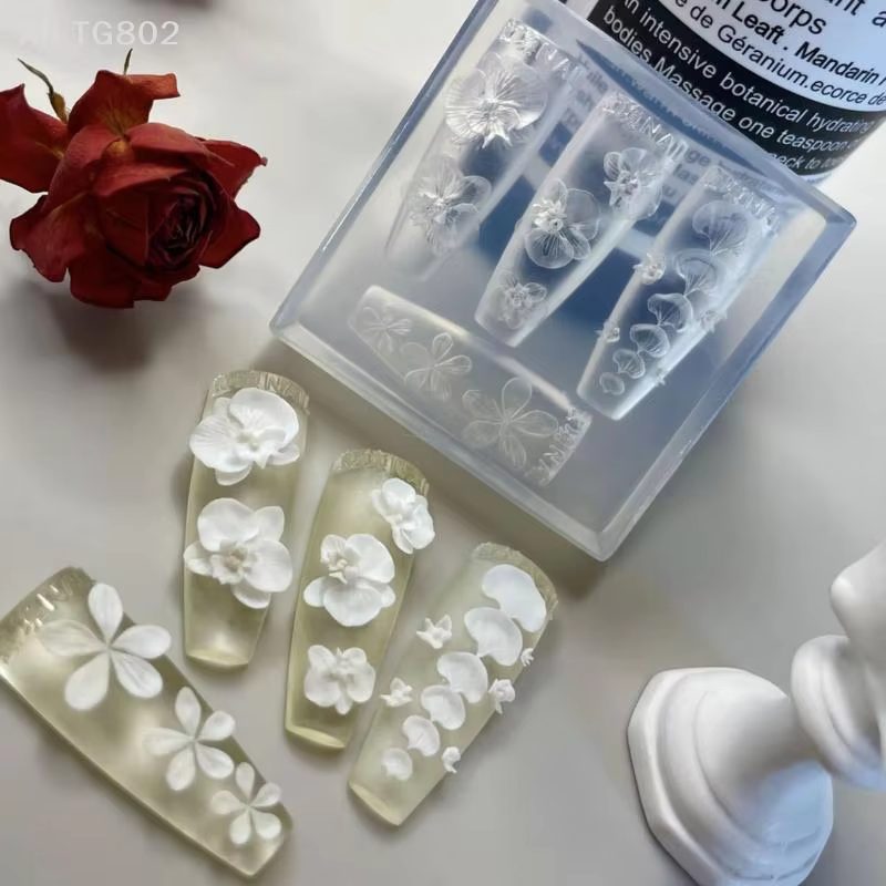 Moule à ongles en Silicone Transparent 3D