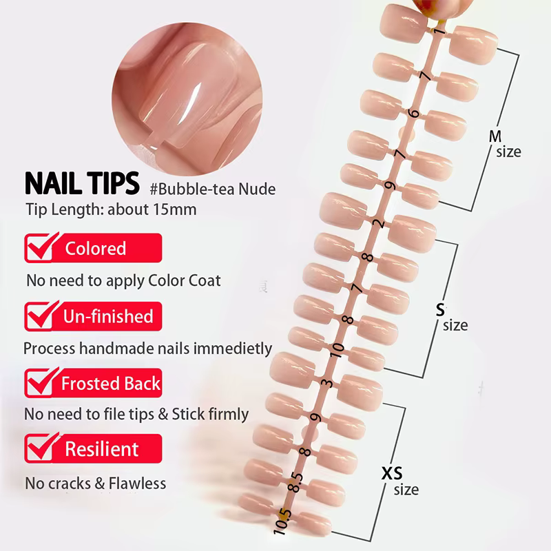 Faux Ongles Dégradés N64.French Blush Nude