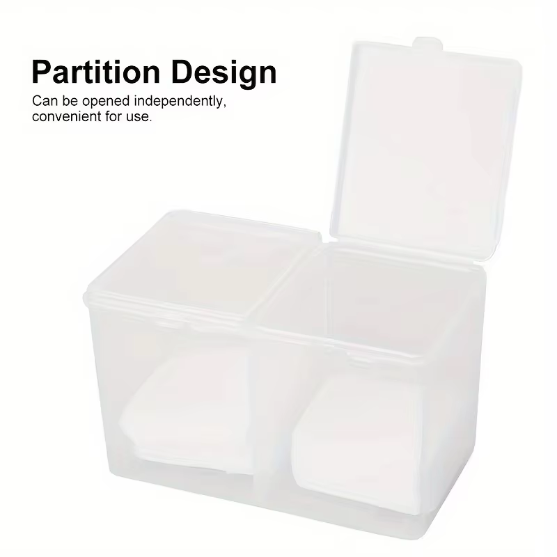 Boîte de rangement pour ongles, 1 pièce, Double Grille, anti-poussière, couverture de ceinture, feuille de coton, boîte de rangement pour serviettes, accessoires pour ongles, finition