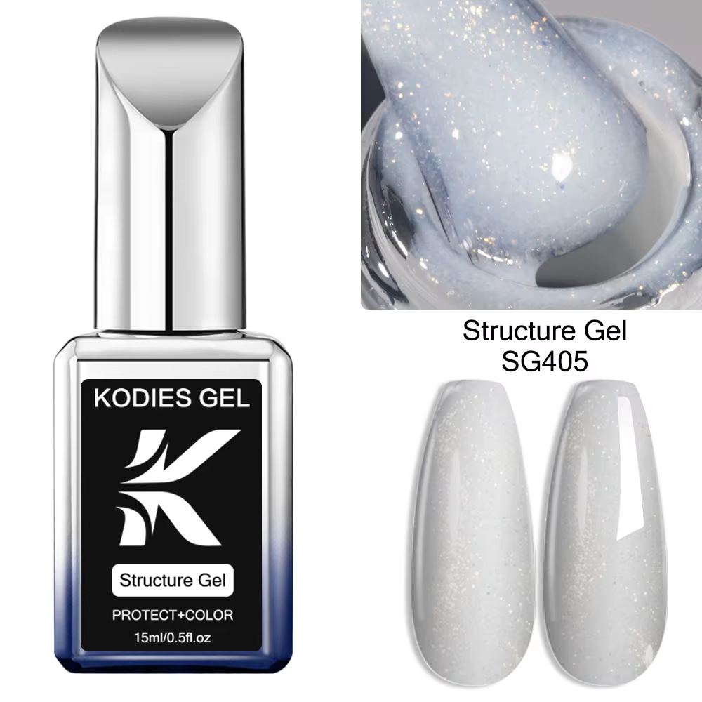KODIES GEL Kitty Base en caoutchouc blanc Gel vernis à ongles perle brillant 15ML Semi Permanent UV Structure auto-nivelante Gels de Construction