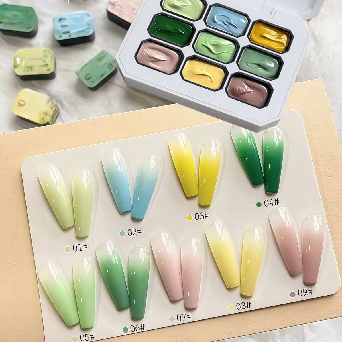 1 pièce de vernis à ongles gel solide 9 couleurs