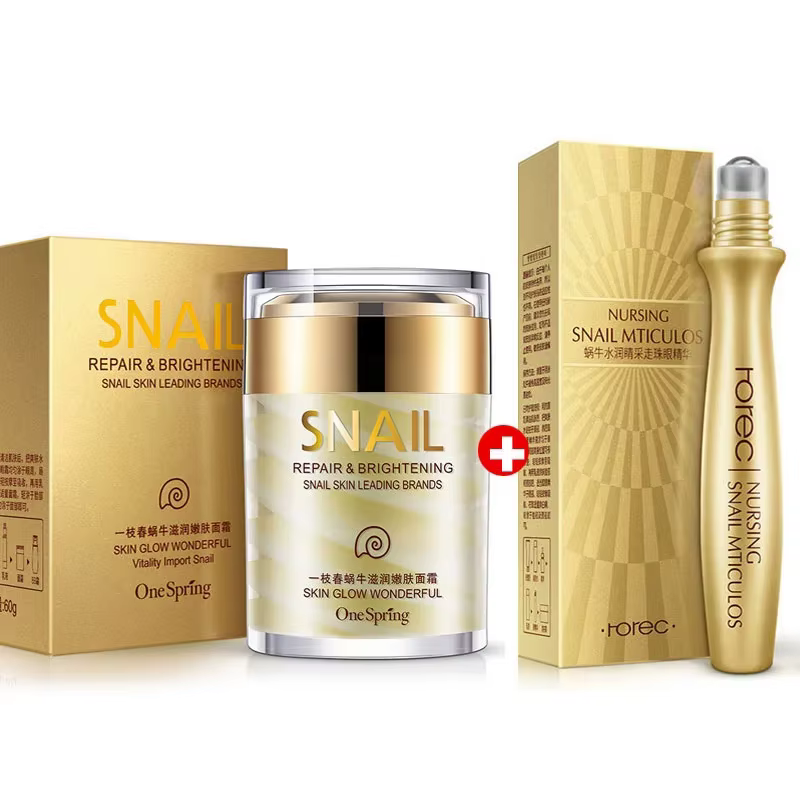 Soins de la peau crème d'escargot crème au collagène Anti-âge blanchir la peau crème pour le visage estompe les cernes supprimer les poches pour les yeux sérum pour les yeux
