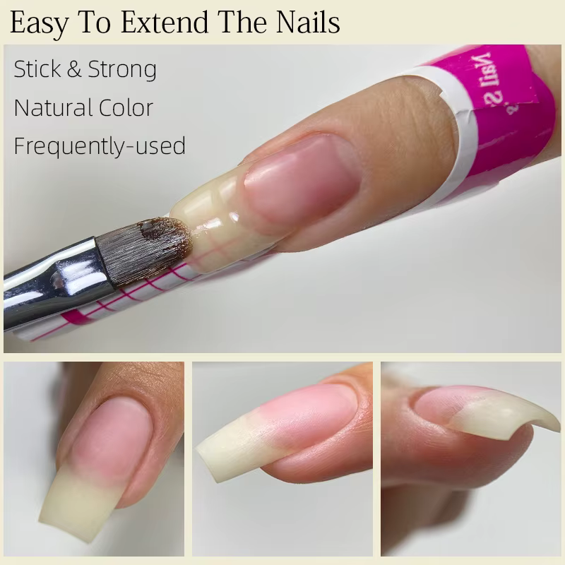MSHARE 30g aspect naturel Poly ongles acrylique Gel Extensions d'ongles constructeur UV Led Acrylgel cristal clair Gel logo personnalisation